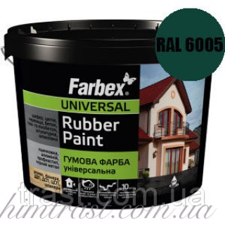 Гумова фарба для дахів зелена FARBEX RAL 6005 12 кг
