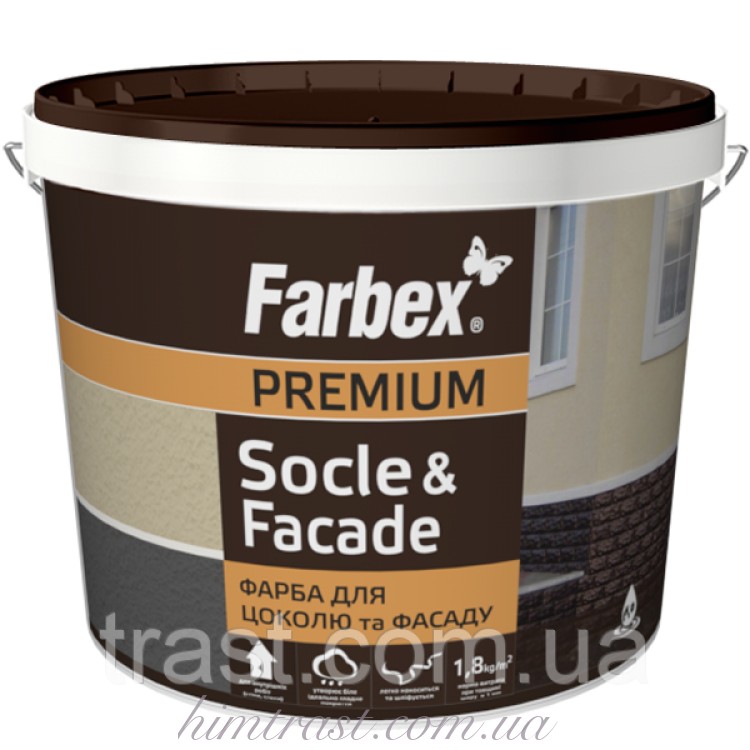 Фарба для цоколя і фасаду Farbex Біла 12 кг
