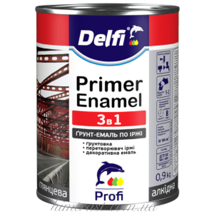 Грунт-емаль по іржі 3в1 ТМ "Delfi"