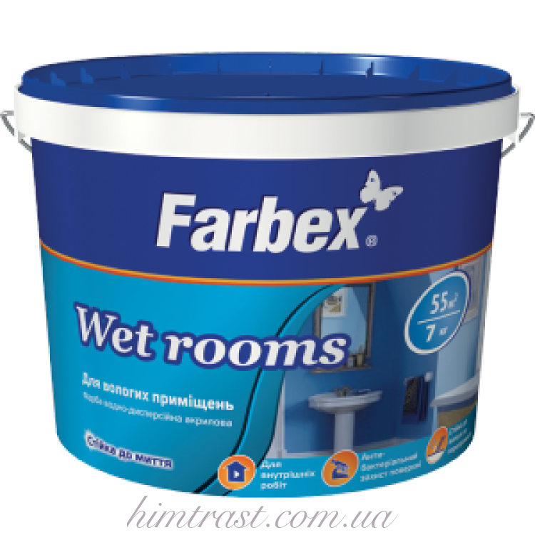 Фарба для вологих приміщень "Wet Rooms" ТМ "Farbex"