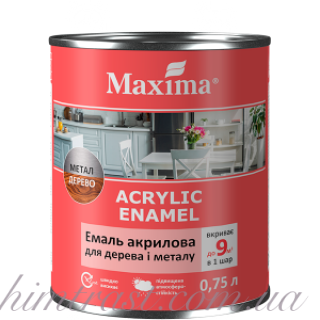 Эмаль акриловая для дерева и металла ТМ "Maximа"