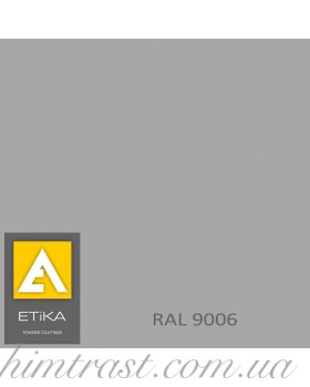 Краска порошковая полиэфирная Etika Tribo Бело-алюминиевая RAL 9006 шагрень<br />